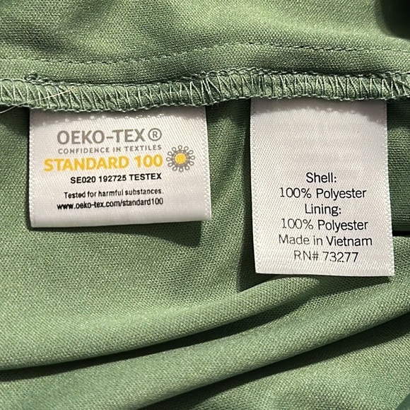 Lauren Conrad LC Green Shirred Top #99336 Circles Lined Polyester Tie Back 3X - Picture 10 of 11